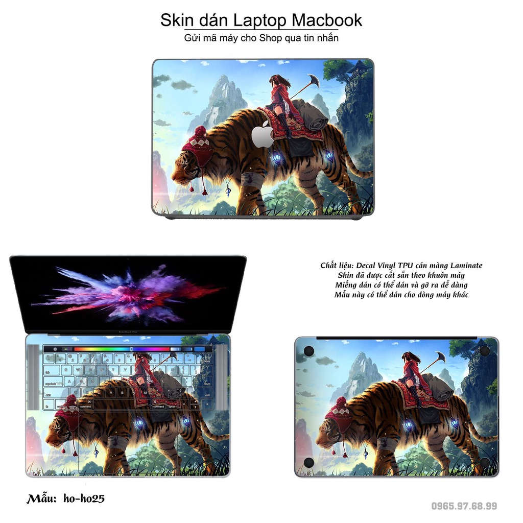 Skin dán Macbook mẫu Con hổ (đã cắt sẵn, inbox mã máy cho shop)