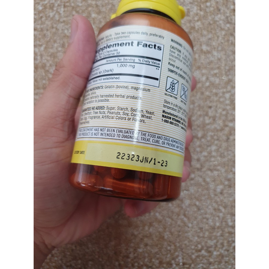 Cinnamon 1,000mg | Hàm lượng cao | Hỗ trợ Insulin - Sức bền | Thế Giới Skin Care