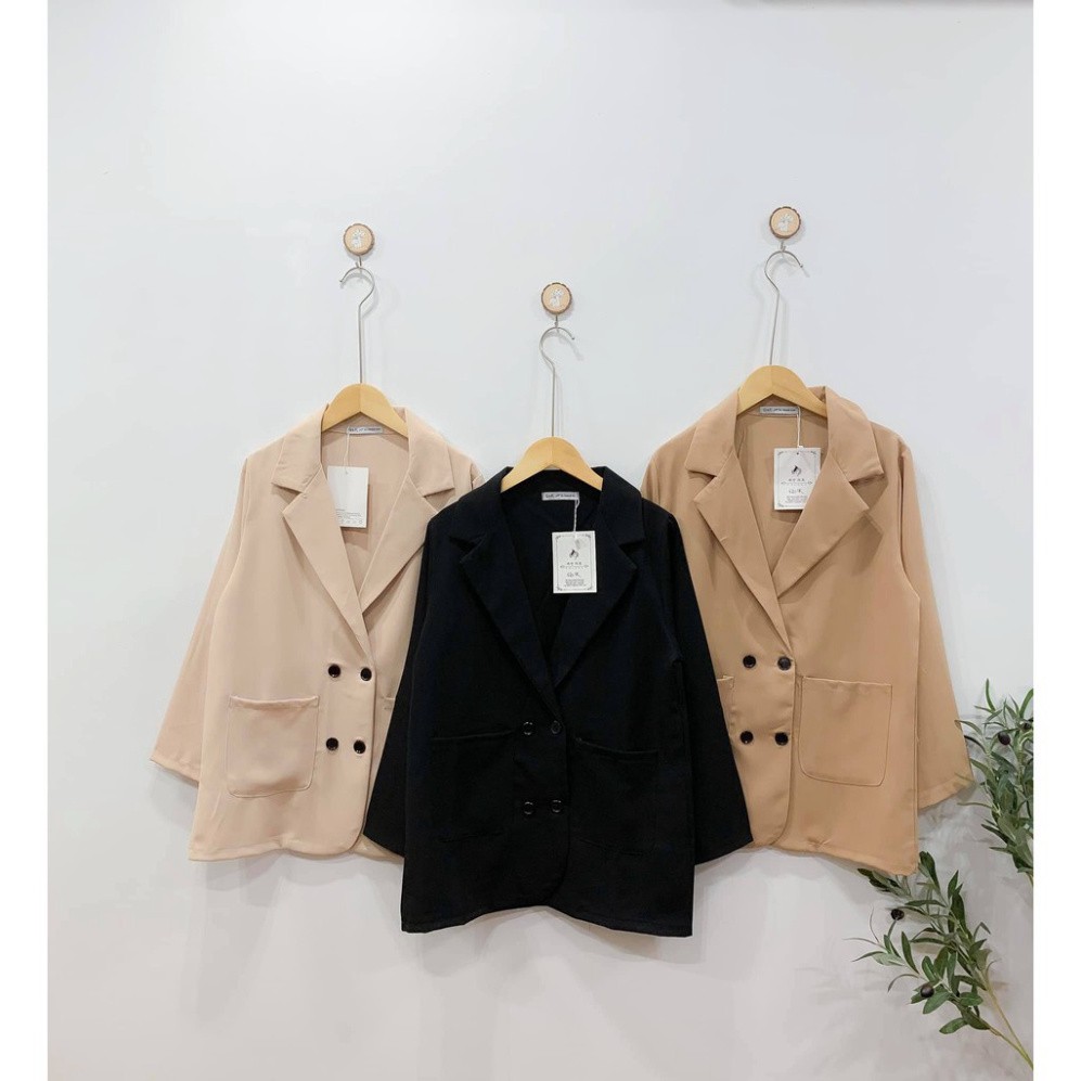 Áo blazer nữ áo vest khoác ngoài phong cách hàn quốc màu đen nâu tây kẻ 2 lớp 1 lớp kozoda AK1 - ABLZ | BigBuy360 - bigbuy360.vn