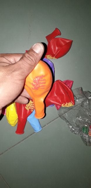 Sét 10 cái bong bóng In chữ Chúc Mừng Năm mới khi bơm 40cm nhiều màu