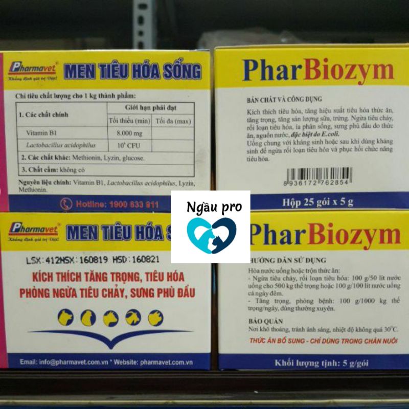 Men tiêu hoá cho chó mèo - Men Vi Sinh PHARBIOZYM gói 5g