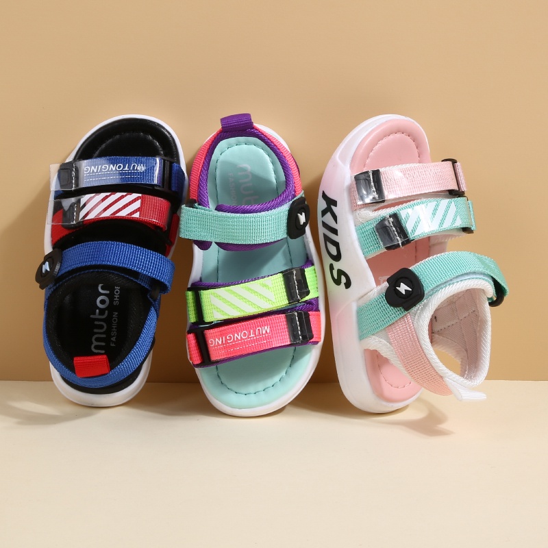 Giày sandal đế mềm khóa dán toàn phần bằng vải cỡ 21-30 cho trẻ em