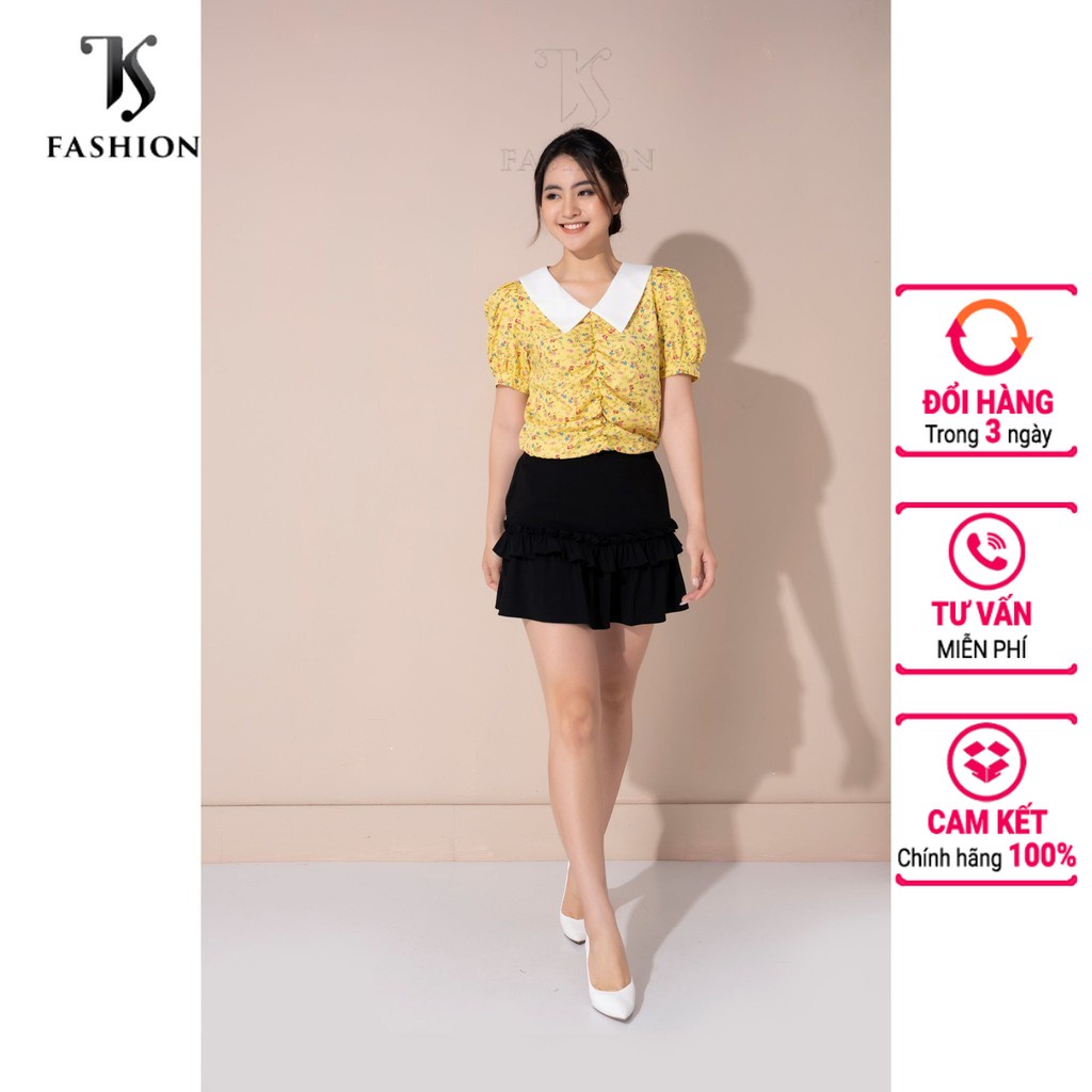 Áo sơ mi kiểu nữ, phối cổ điệu đà - thiết kế cao cấp TKFASHION SMKA129
