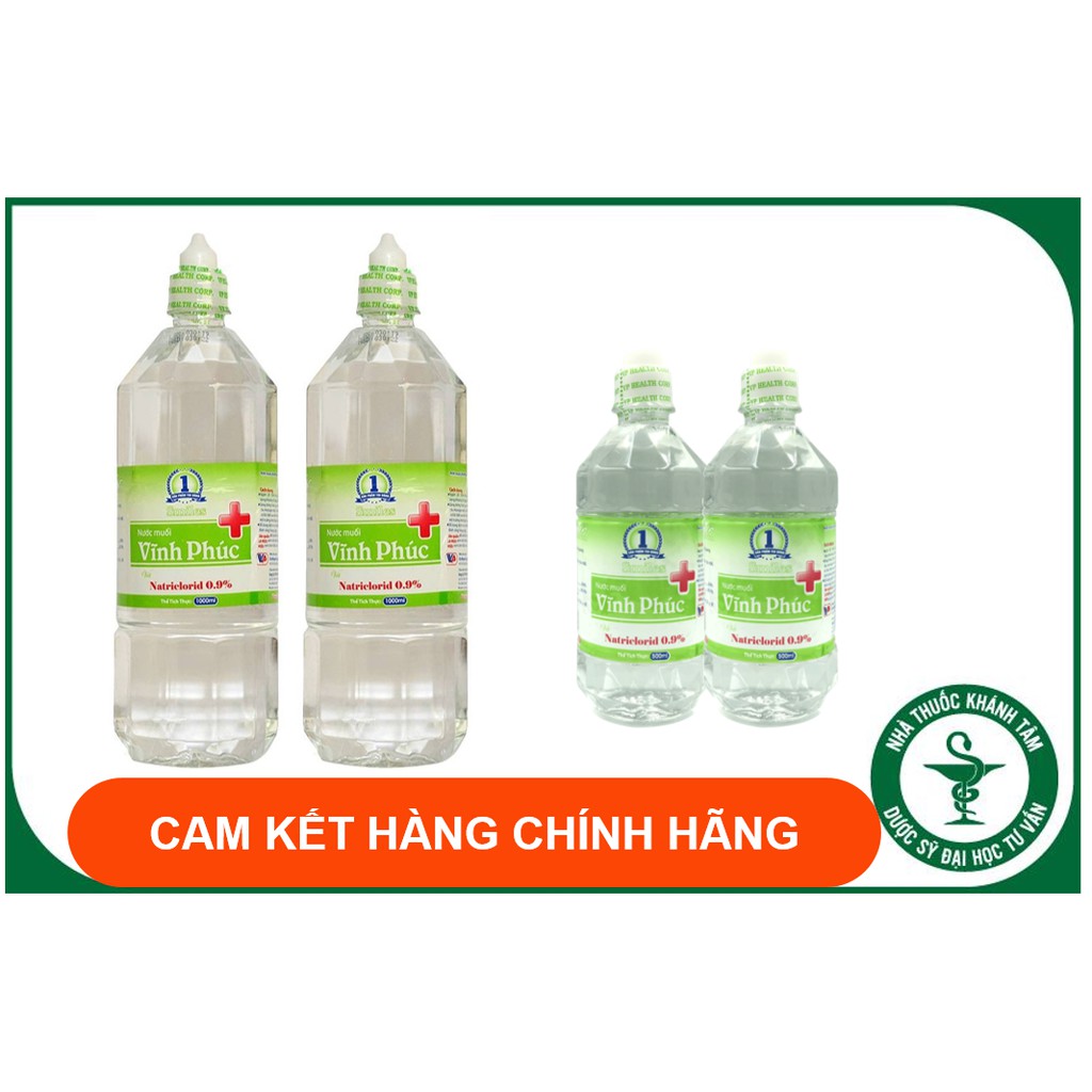 ✅ [CHÍNH HÃNG] Nước muối Vĩnh Phúc NaCl 0.9% Chai 500ml, 1000ml