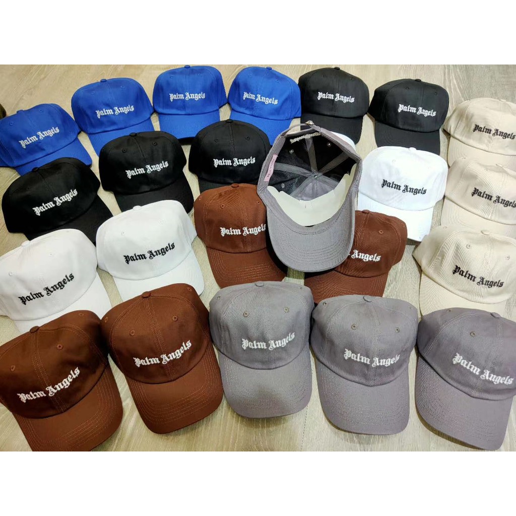 Palm Angels 20ss embroidered letter logo peaked hat curved brim hat soft top couple