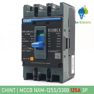 Cầu dao tự động 3 pha 3p 125a mccb chint nxm-125s/3300 in 125a