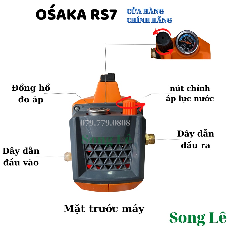 MÁY RỬA XE CAO ÁP OSAKA NHẬT BẢN Rs7 3000W - Đồng 100%