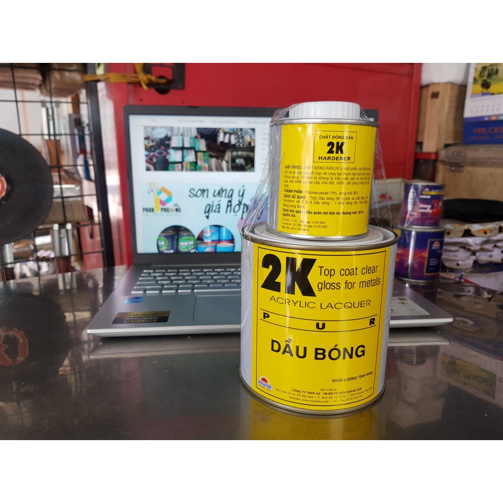 BỘ DẦU PHỦ BÓNG 2K MOTO KIỀU VÀNG 1000Gram