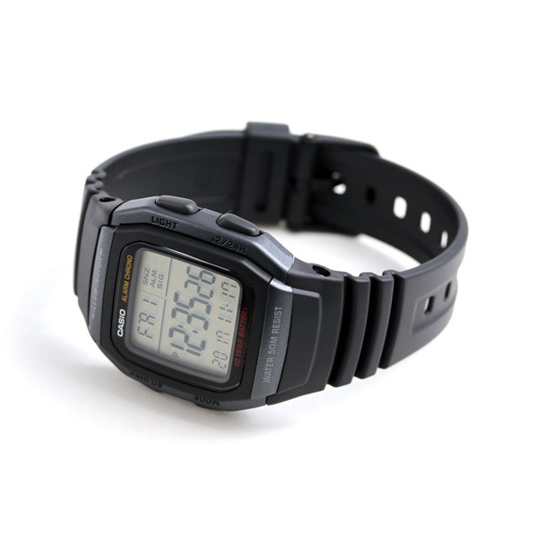 Đồng hồ nam dây nhựa Casio chính hãng Anh Khuê W-96H-1BVDF