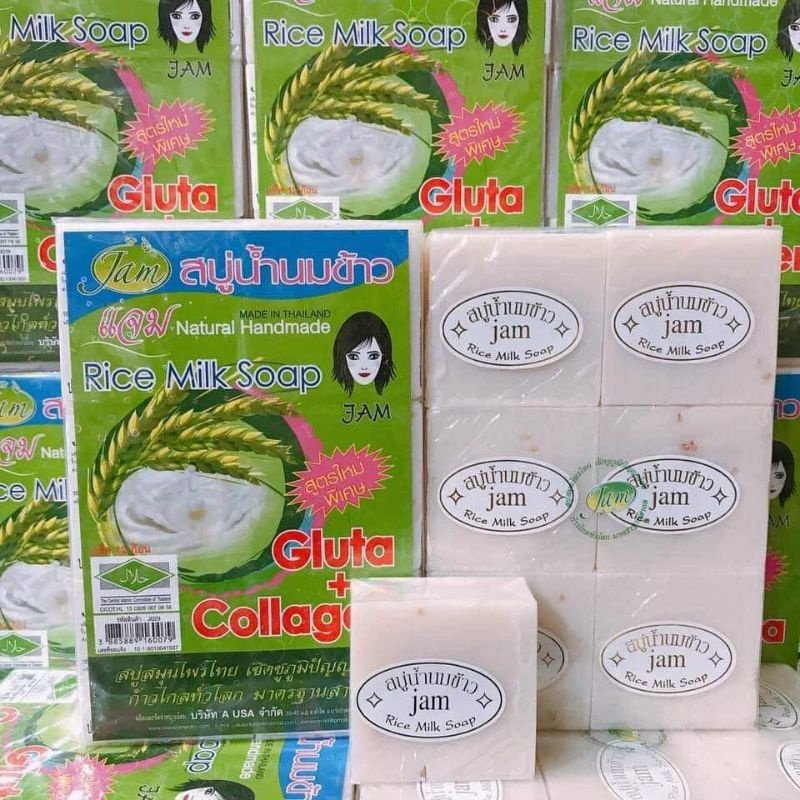 Combo 12 Viên Xà Phòng Cám Gạo Thái Lan Jam Rice Milk Soap