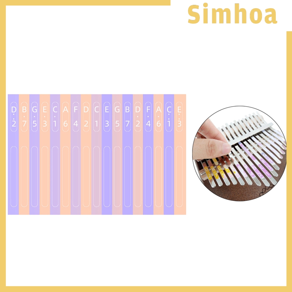 Bộ sticker dán nốt nhạc cho đàn Kalimba 17 phím