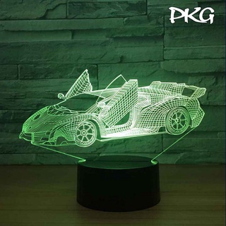 Đèn Ngủ Led 3D Hình Siêu Xe Ferrari Siêu Độc Đáo nháy sáng 16 màu DN155