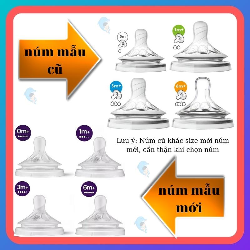 Núm Ti Mô Phỏng Ti Mẹ Avent Natural Vỉ Đôi ( Số 1-4)  Chính Hãng Mẫu Mới, Không BPA, An Toàn Cho Bé