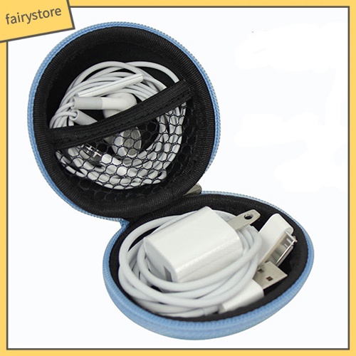 Túi cao su đựng tai nghe hình tròn có khóa kéo