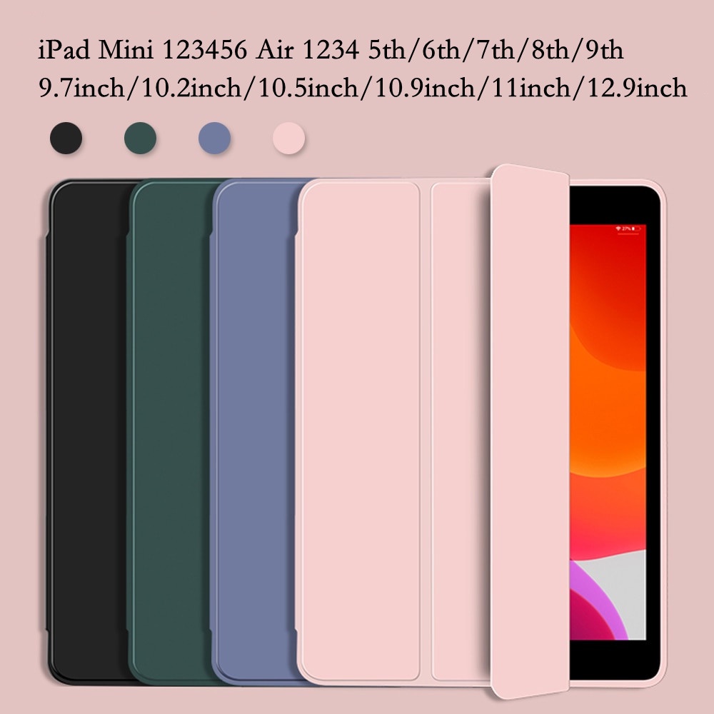 Bao da máy tính bảng PU silicone mềm siêu mỏng cho for iPad 2021 10.2 inch 9th Gen iPad 8th 7th 6th 5th Generation Pro 9.7 Air 1 2 3 4 Mini 6 5 4 3 2