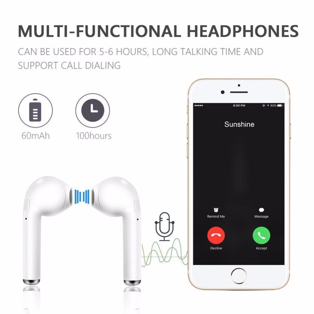 Tai Nghe Bluetooth Không Dây I7S Tws Có Mic Cho Iphone Android