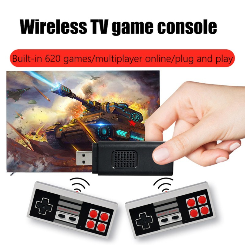 (3C) Máy Chơi Game Cổ Điển Tích Hợp Sẵn 620 Nes 8-bit Fc Với 2.4g Tv