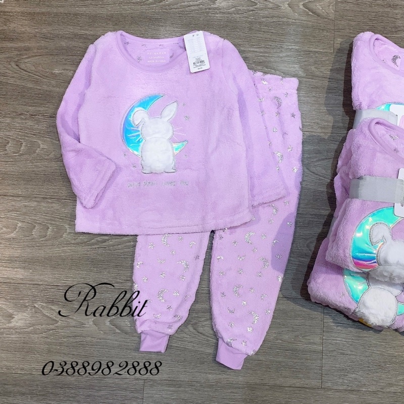 Bộ lông tím thỏ bông Primark