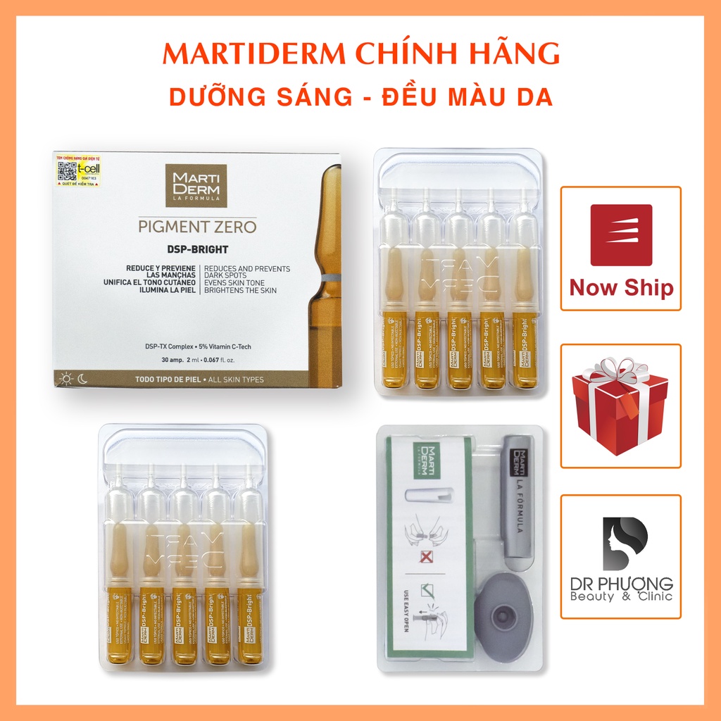 MARTIDERM PIGZERO DSP BRIGHT Ampoule dưỡng sáng đều màu da ỐNG LẺ