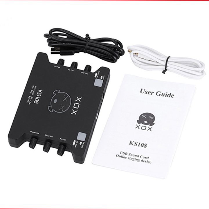 Sound card âm thanh XOX KS108 - thiết bị thu âm livestream hát karaoke,hàng chuẩn Phuzinshop