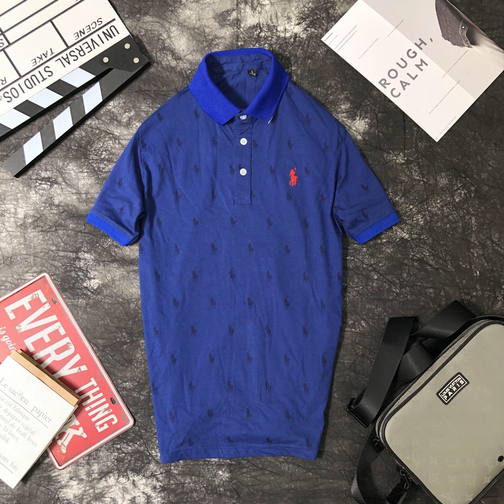 Áo Polo Họa Tiết Ngựa In Logo Cá sấu bao xịn