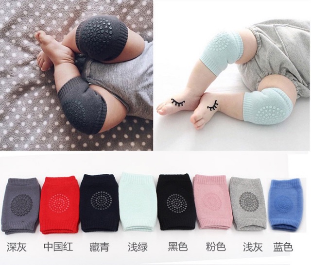 Tất bảo vệ đầu gối cho bé, tất cho bé tập bò cotton mềm mại, có chống trượt