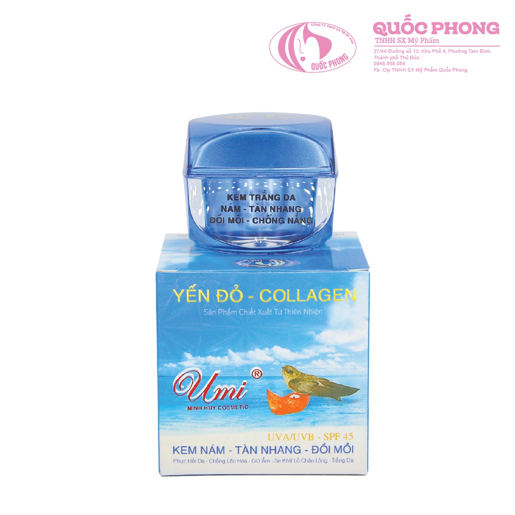 Kem MỤN - NÁM Chiết xuất Dưỡng Chất TỔ YẾN BIO Nano COLLAGEN UMI  ( Net.12g )