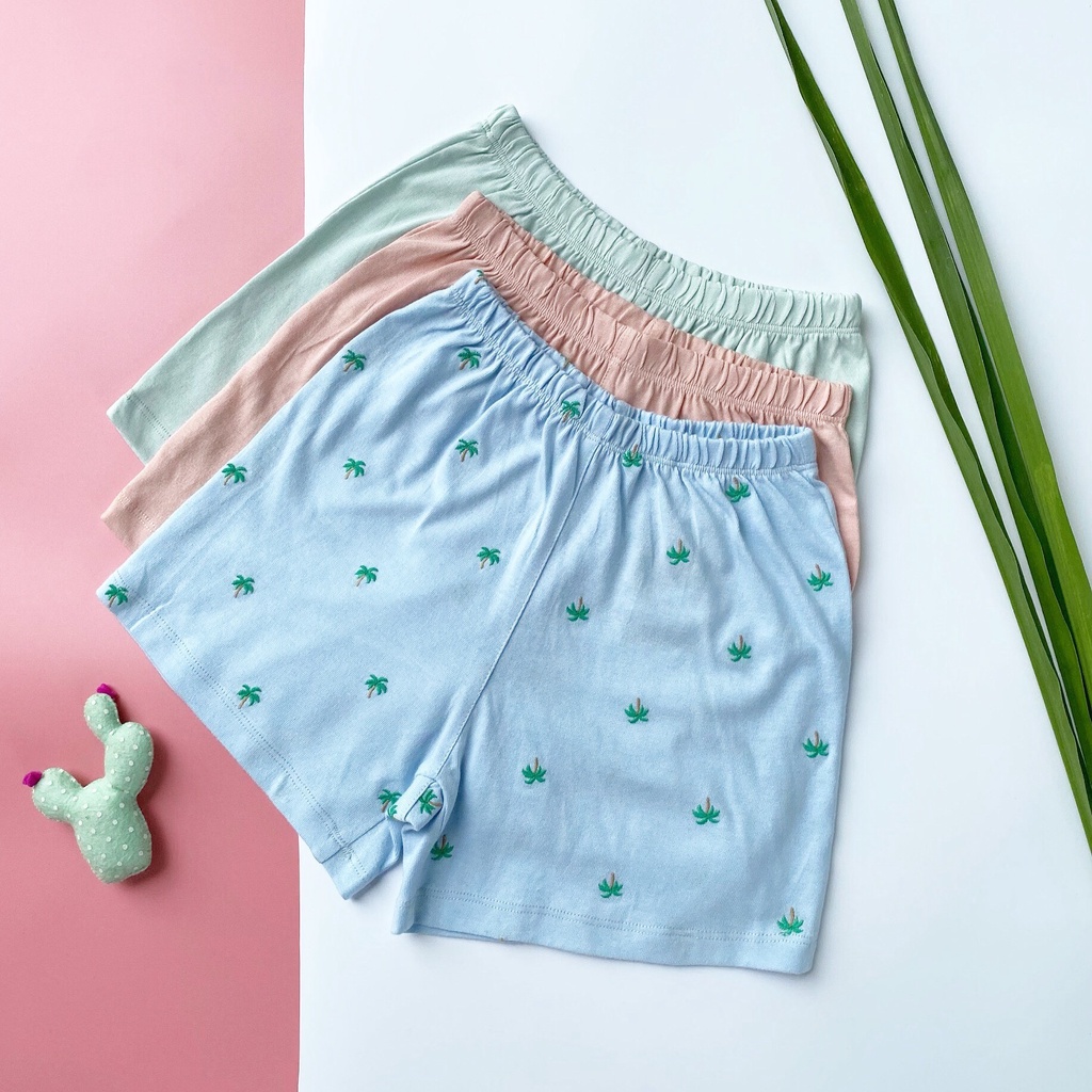 Quần đùi bé gái SAYME set 3 chiếc quần cộc ngẫu nhiên vải cotton mềm mịn thoáng mát GBSR0003