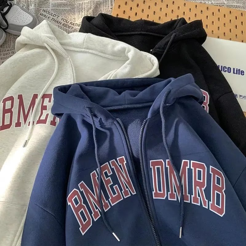 Áo khoác hoodie dáng rộng harajuku áo hoodie form rộng thời trang hàn quốc áo hoodie zip simple áo khoác from rộng