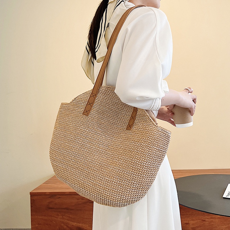 Túi cói đeo vai IELGY sức chứa lớn thời trang cho nữ