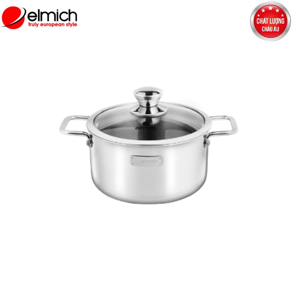 [LIFEMCMBP4 -12% đơn 250K] Nồi Inox 3 lớp đáy liền Elmich Trimax classic 2408OL size 24cm