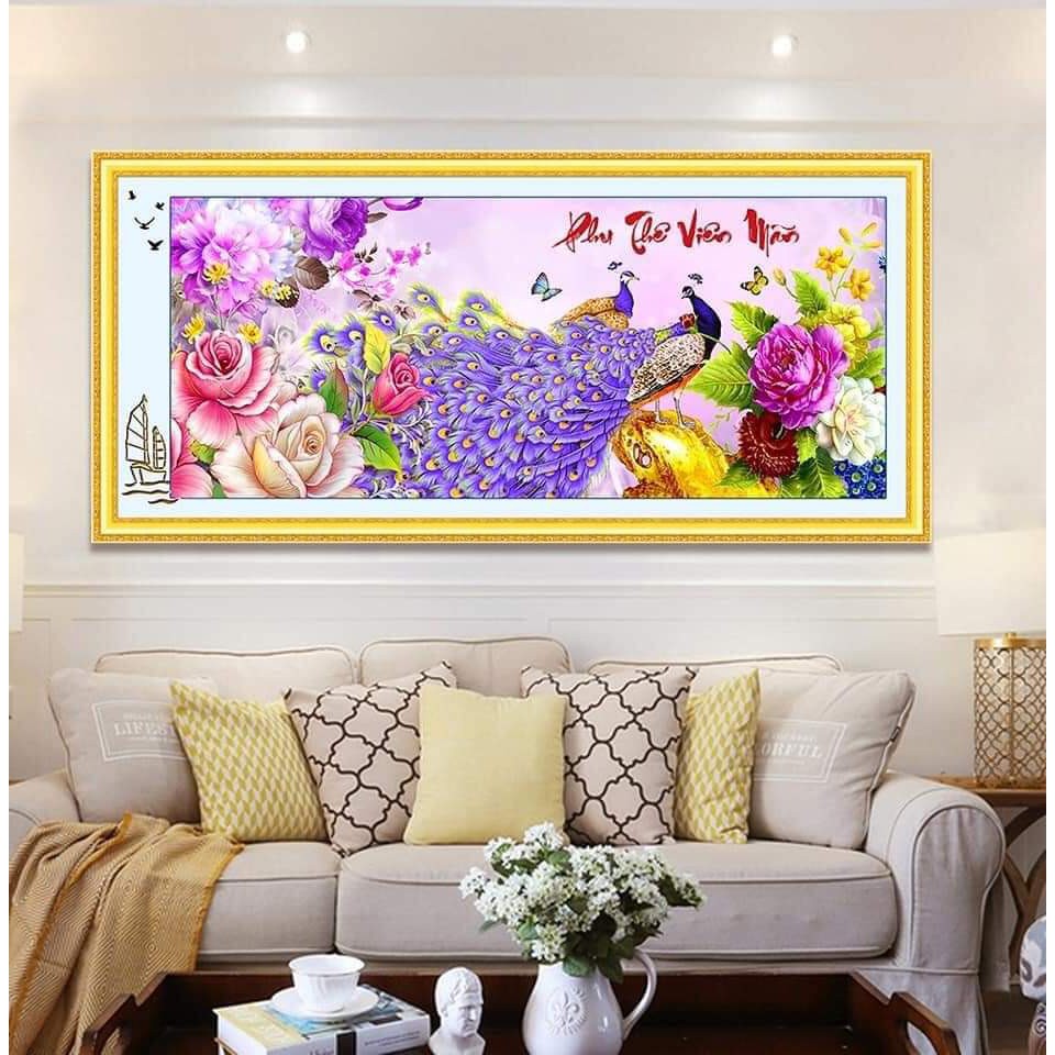 Tranh Đính Đá CÔNG PHU THÊ VIÊN MÃN (ĐÁ ABC CAO CẤP). Kích Thước: 1m2 x 60cm - 1m5 x 70cm