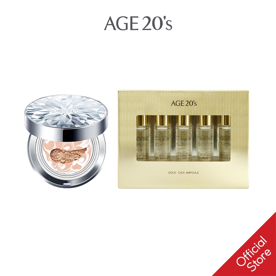 [COMBO] Phấn Nền Lạnh Kim Cương AGE20's Essence Cover Pact SPF50+/PA +++12.5g và Set Tinh Chất AGE20's Gold Cica Ampoule | WebRaoVat - webraovat.net.vn