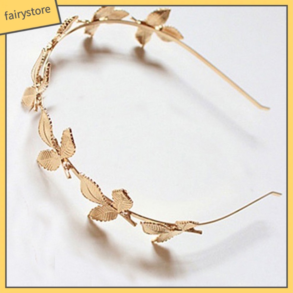 Cài tóc hình lá mạ vàng thời trang nữ