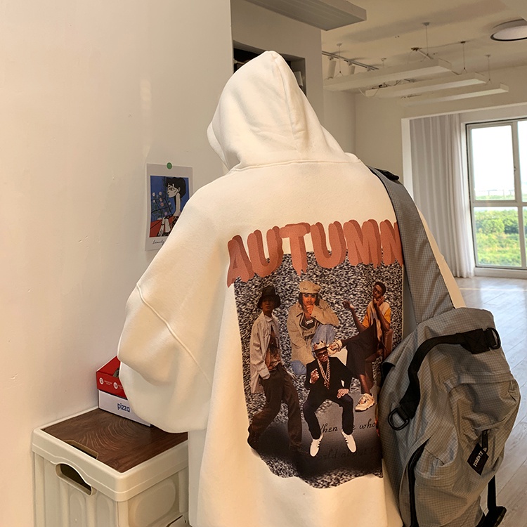 Áo hoodie dáng rộng in họa tiết thời trang phong cách hiphop đường phố sành điệu size M-5XL cho nam nữ