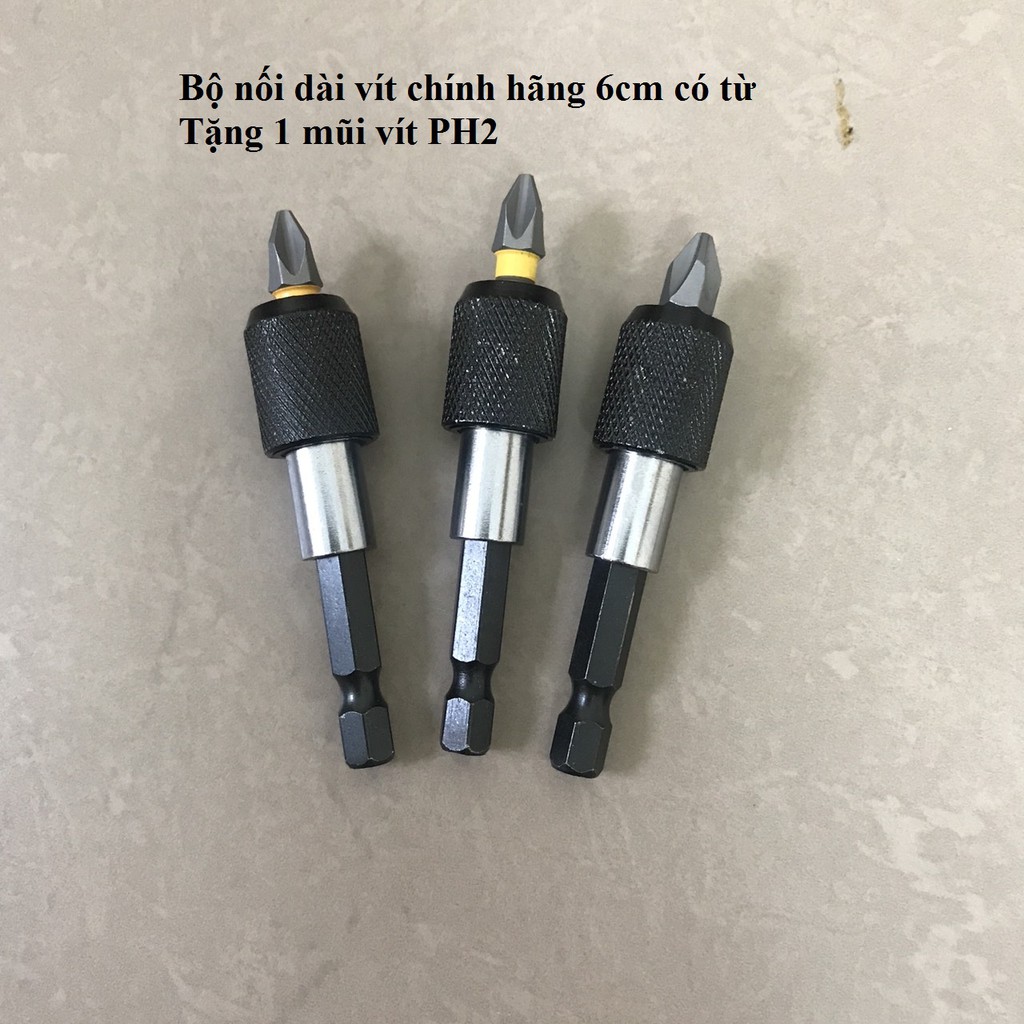 đầu nối dài mũi vít cho máy khoan chuôi lục giác dài 6mm Tặng 1 mũi vít