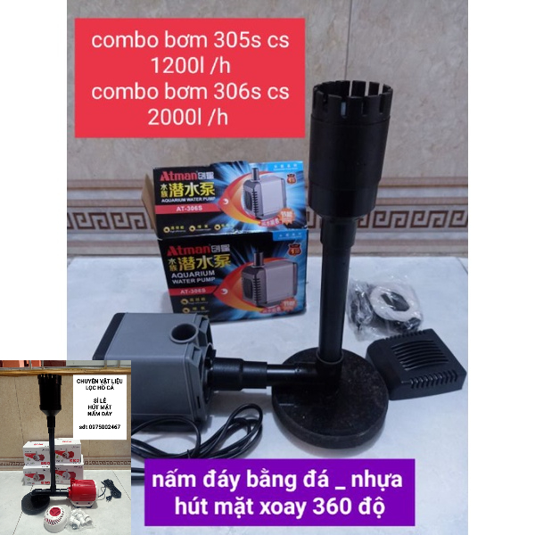 Hút mặt hút đáy + bơm atman 305s/306s/105s/106s/107s