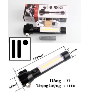 Đèn Pin Sinh Tồn T3 10 in 1, Đèn Pin Chuyên Dụng cho Xe Hơi đi Phượt - Món đồ Cần Thiết