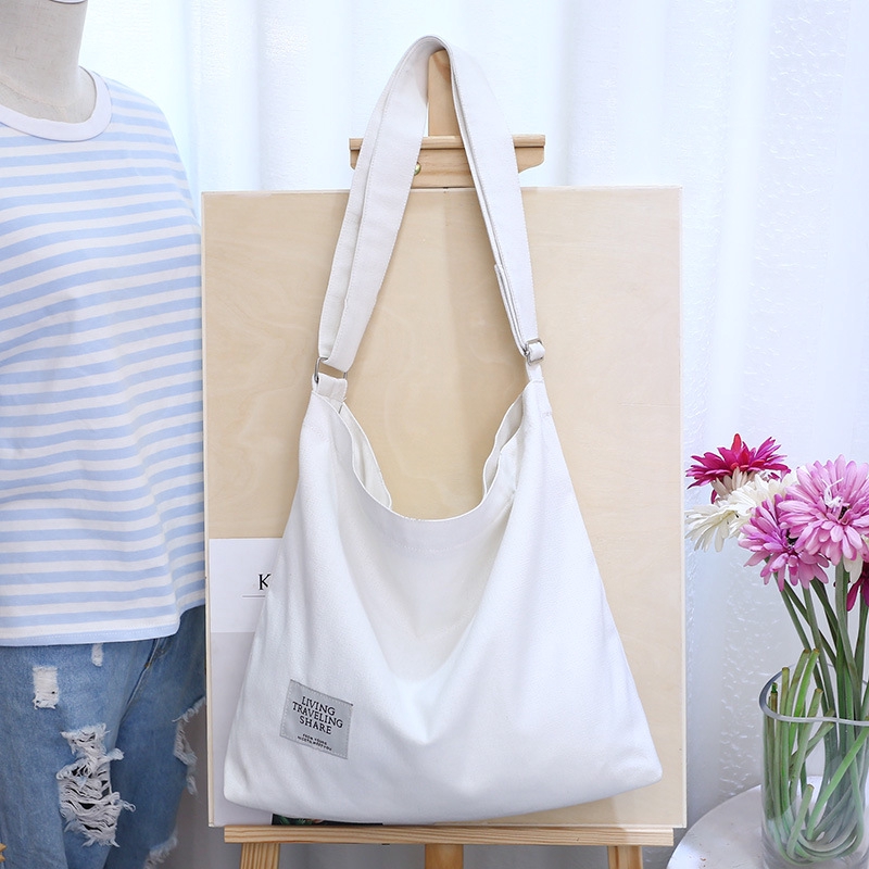 Túi xách vải canvas cỡ lớn phong cách vintage thời trang cho nữ