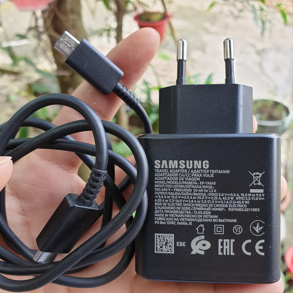 [Bh 1 đổi 1] ( Củ sạc + dây sạc ) Sạc siêu nhanh 45W Super Fast Charging Samsung Galaxy Note 10/ Note 10 Plus chính hãng