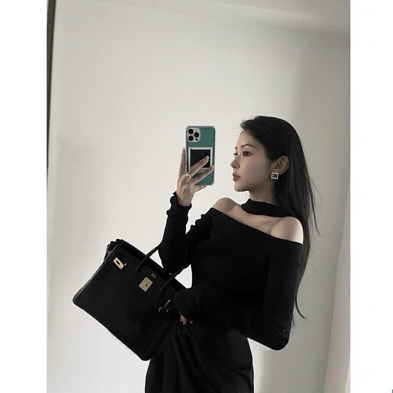 Áo dệt kim trễ vai tay dài bigsize 55-75kg