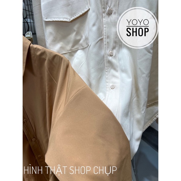 Áo sơ mi nữ trắng phom rộng trơn tay dài cổ bẻ basic ulzzang vintage hàn quốc , sơ mi trắng nữ xinh xắn YoYo