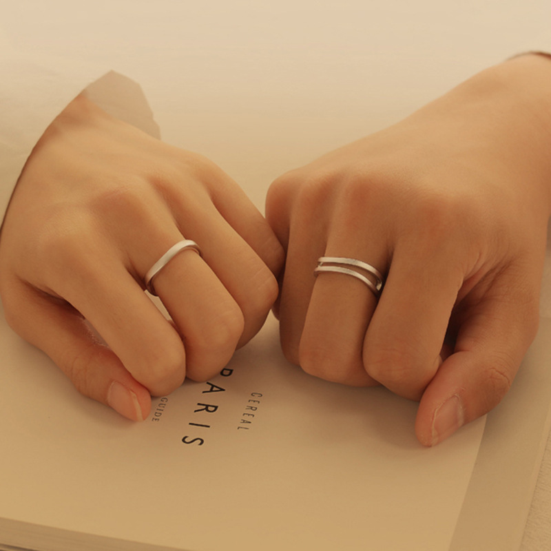 Couple's Ring 925 Silver Simple Fashion Personality