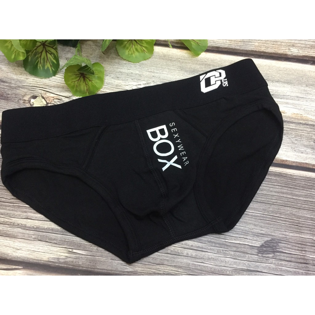 [free ship 50k + che tên đơn hàng] quần lót nam, quần lót tam giác thun cotton in chữ box đẹp thoáng mát