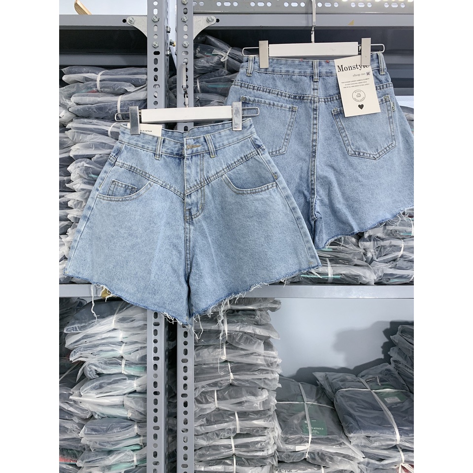quần váy jean nữ phom xòe ống rộng lưng cao màu xanh | BigBuy360 - bigbuy360.vn