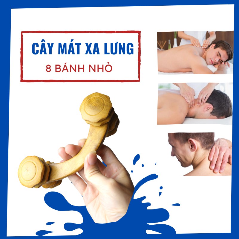 Dụng cụ mát xa toàn thân 4 bánh gỗ