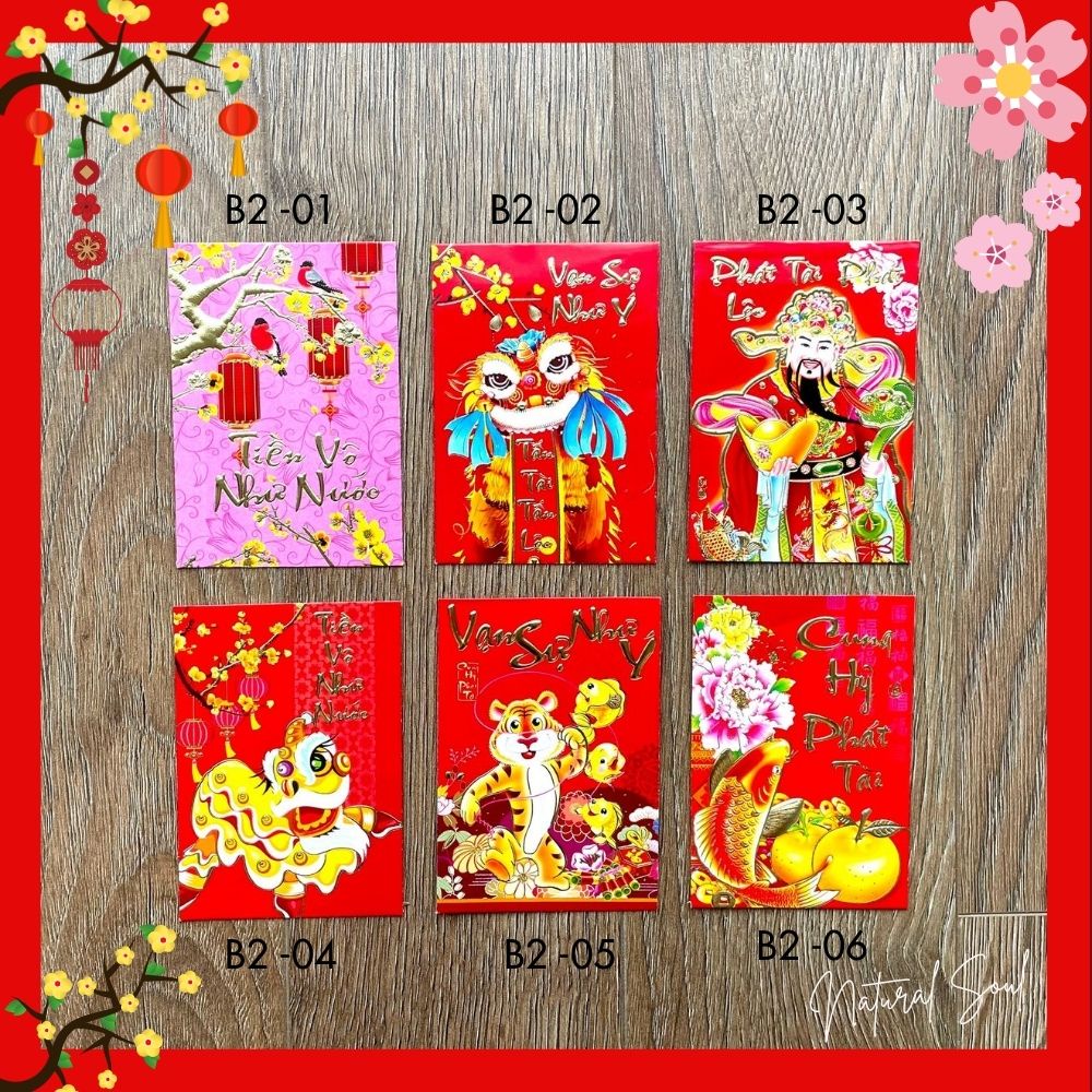 (Chuyên Sỉ) Bao Lì Xì Gía Rẻ Size Nhỏ Tết Nhâm Dần 2022 - Nhiều Mẫu Cực Đẹp - Shop Natural Soul