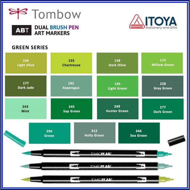 [Green series] Bút maker Tombow Dual Brush AB-T