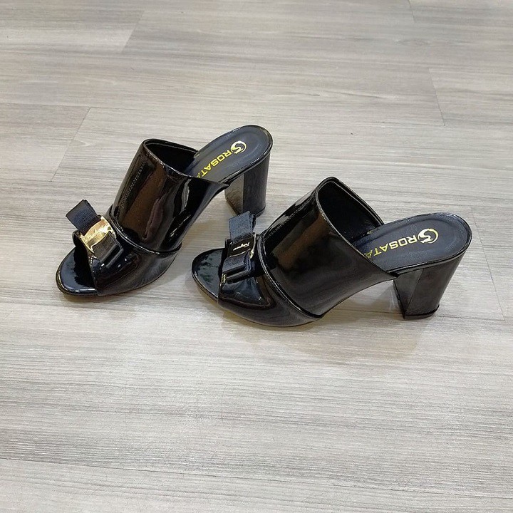 Dép nữ sandal cao gót 7p hàng hiệu rosata đẹp hai màu đen đỏ ro298