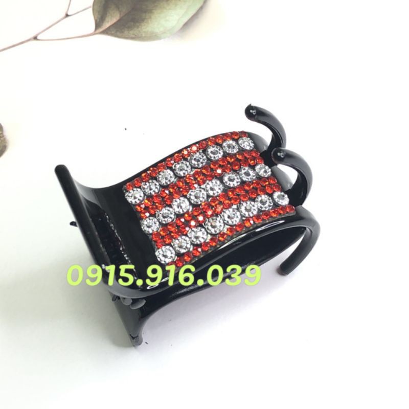 Kẹp tóc 5 răng đính đá nhân tạo lấp lánh, kẹp gấp tóc